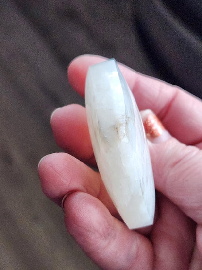 Moonstone Crystal Heart with Blue Flash