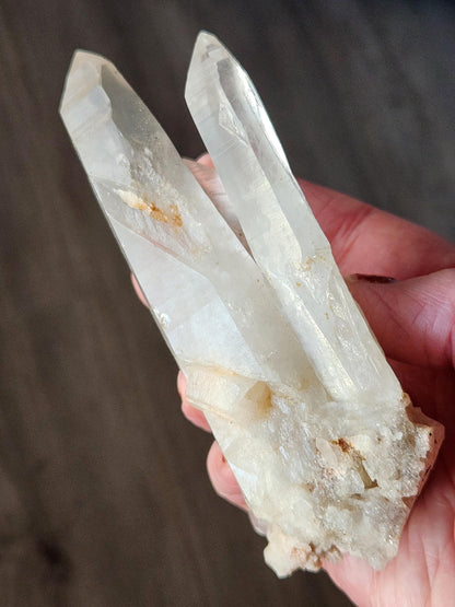 Clear Quartz Crystal Cluster, Large from Madagascar, Light Peach Tone
