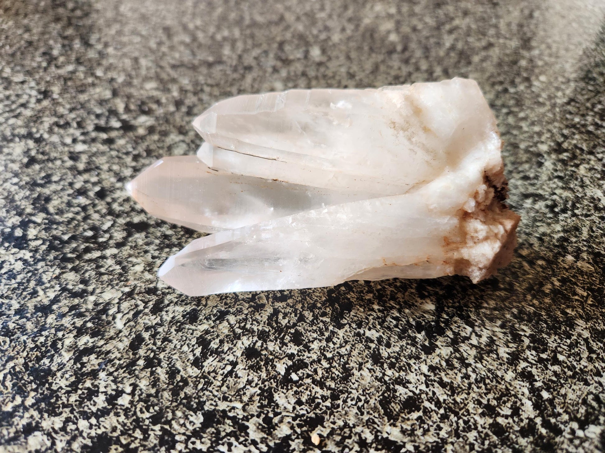 Clear Quartz Crystal Cluster, Large from Madagascar, Light Peach Tone