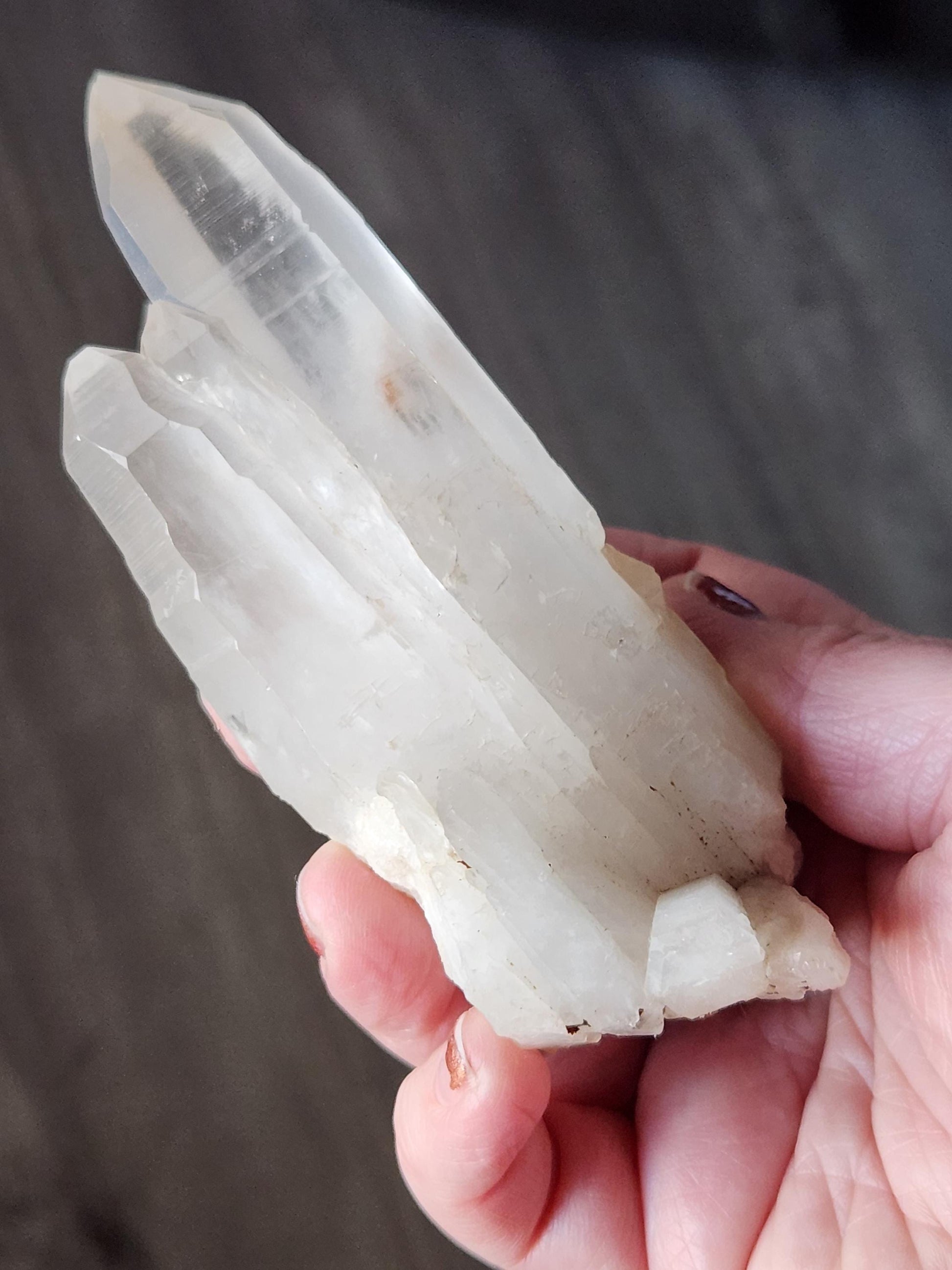 Clear Quartz Crystal Cluster, Large from Madagascar, Light Peach Tone