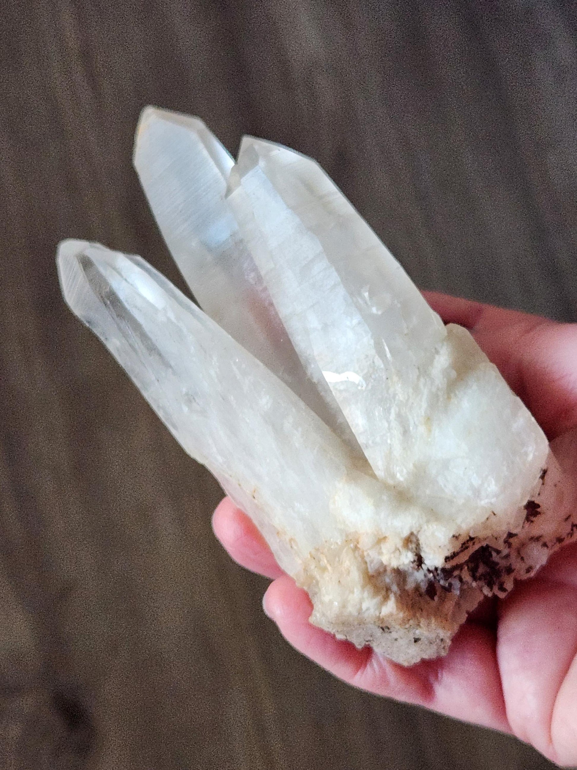 Clear Quartz Crystal Cluster, Large from Madagascar, Light Peach Tone