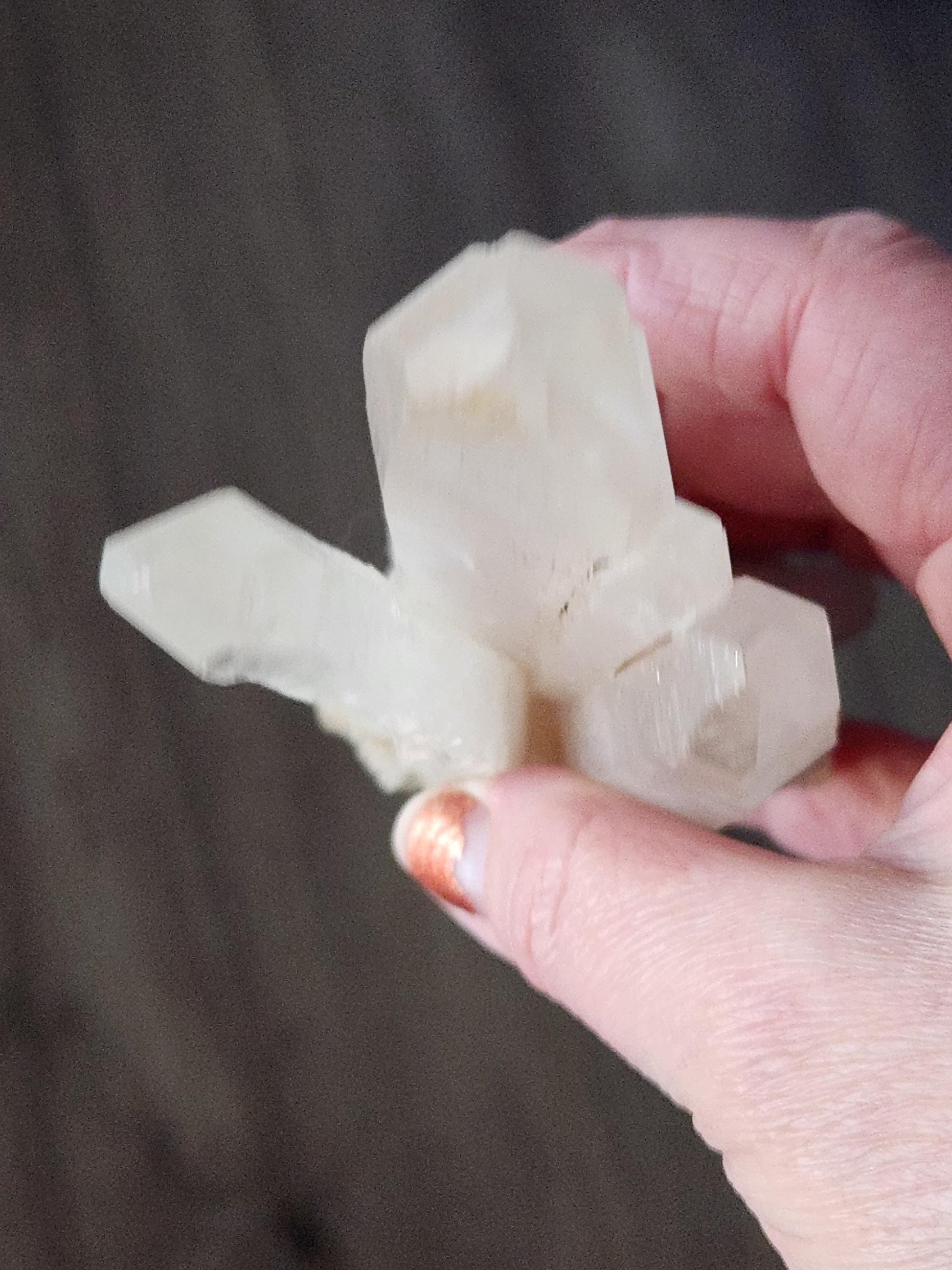 Clear Quartz Crystal Cluster, Large from Madagascar, Light Peach Tone