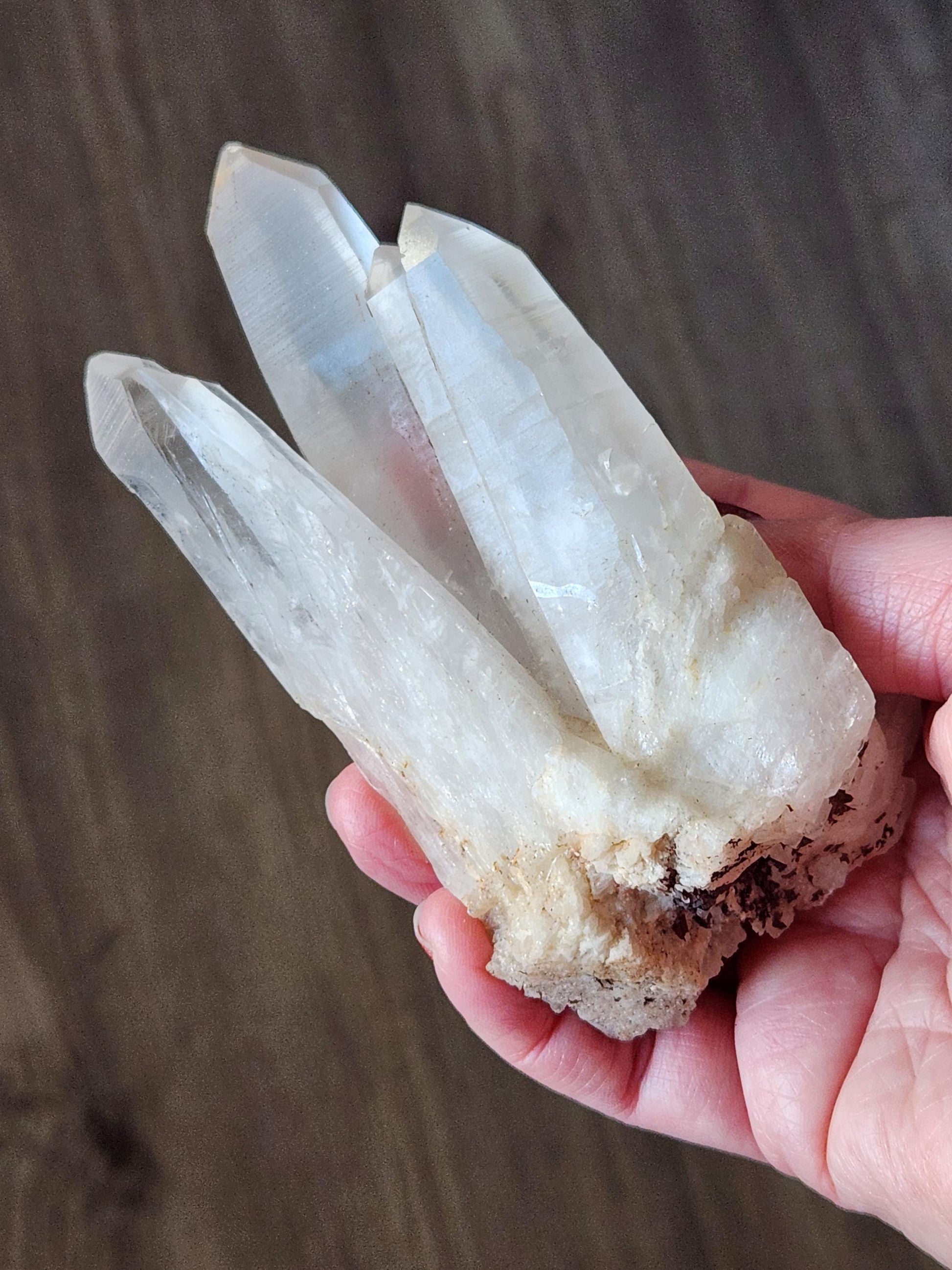 Clear Quartz Crystal Cluster, Large from Madagascar, Light Peach Tone