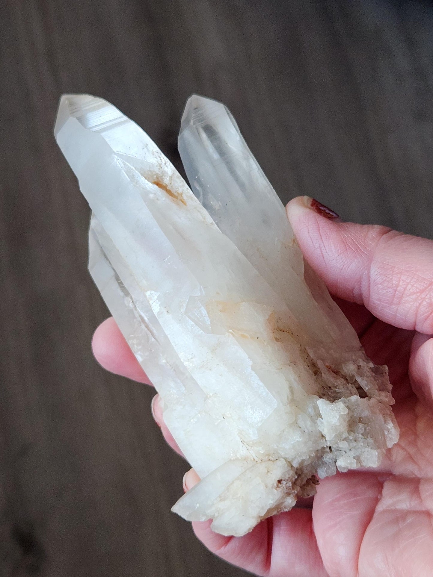 Clear Quartz Crystal Cluster, Large from Madagascar, Light Peach Tone