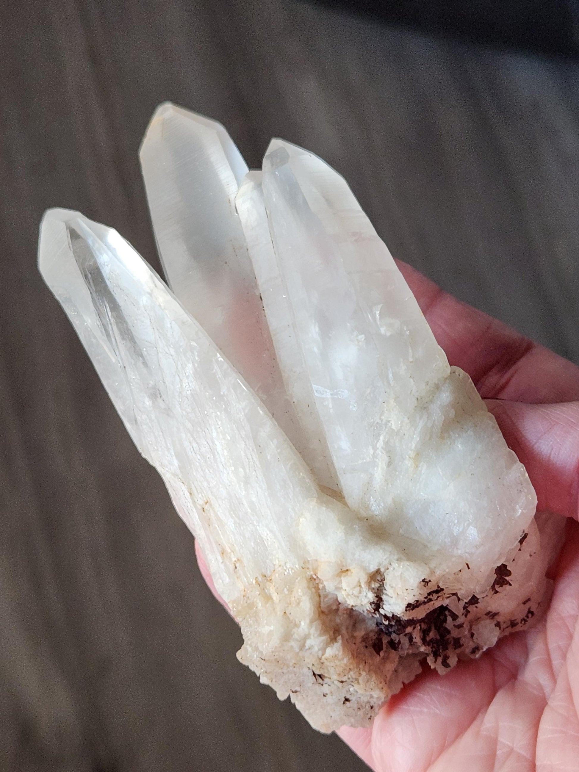 Clear Quartz Crystal Cluster, Large from Madagascar, Light Peach Tone