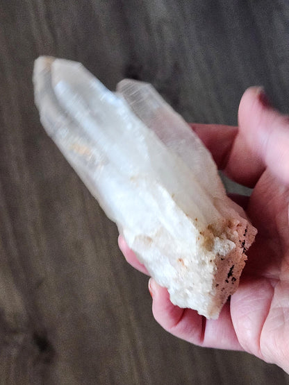 Clear Quartz Crystal Cluster, Large from Madagascar, Light Peach Tone