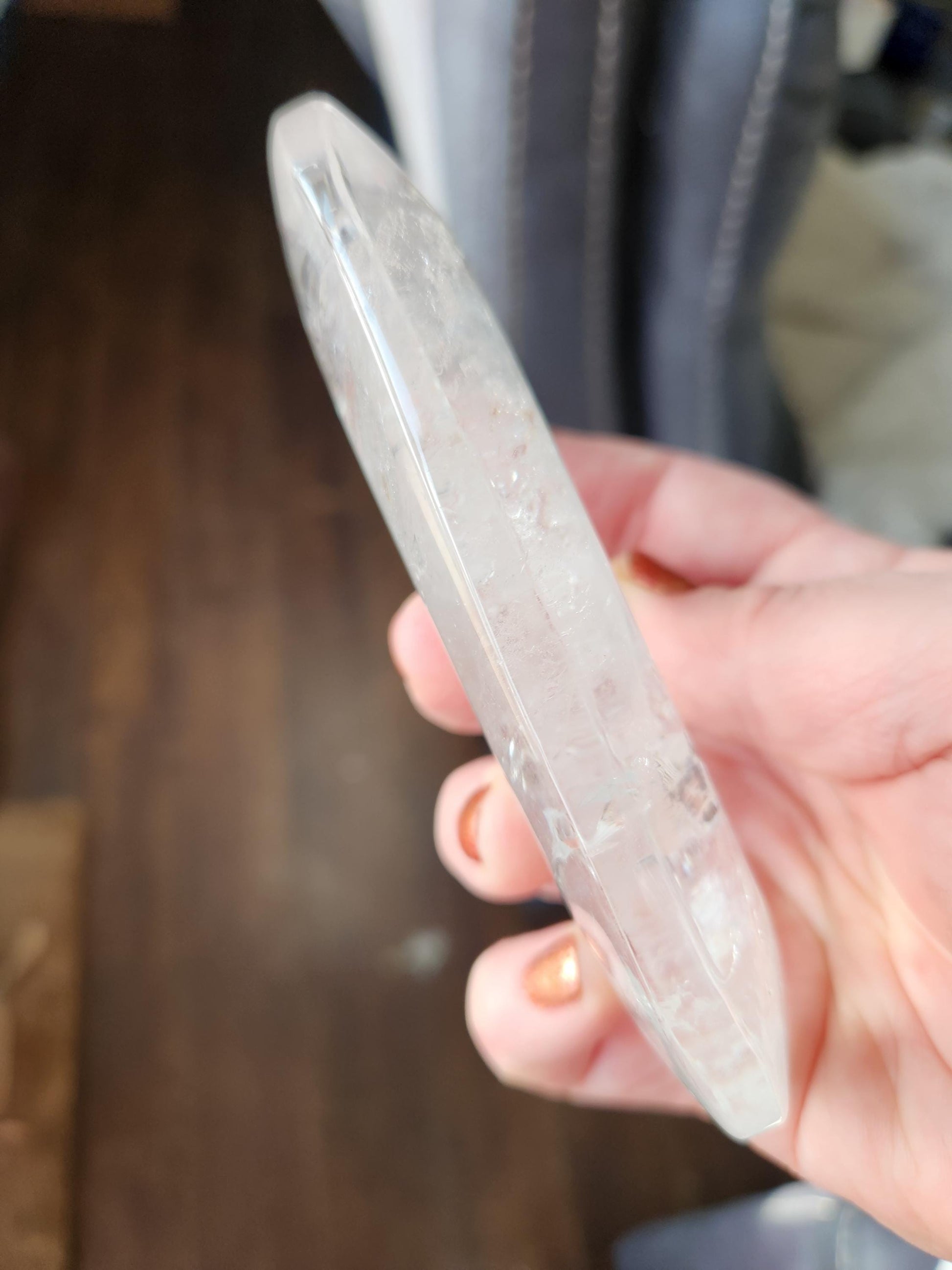 Clear Quartz Crystal Freeform Pillow, Extra Large Cab