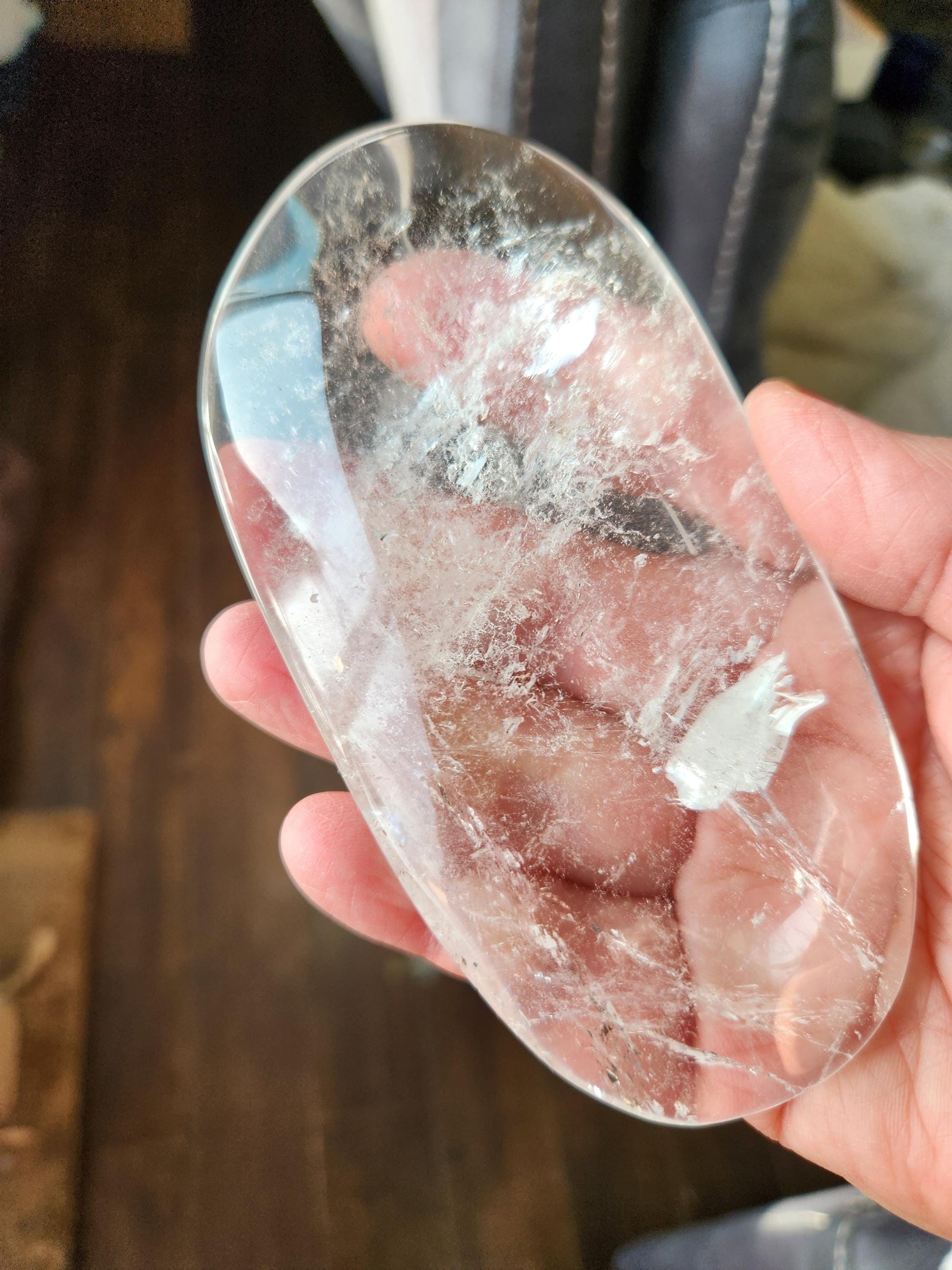 Clear Quartz Crystal Freeform Pillow, Extra Large Cab