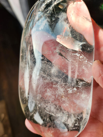 Clear Quartz Crystal Freeform Pillow, Extra Large Cab