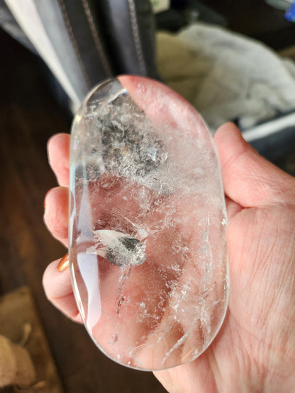 Clear Quartz Crystal Freeform Pillow, Extra Large Cab