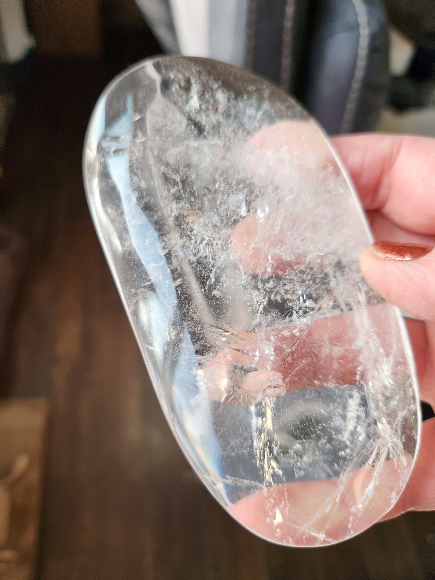 Clear Quartz Crystal Freeform Pillow, Extra Large Cab