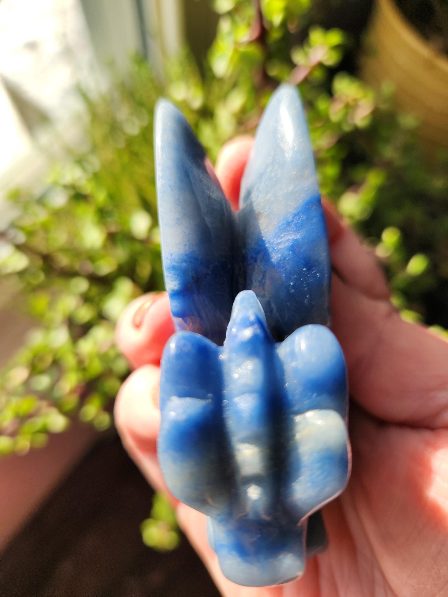 Blue Aventurine Crystal Dragon Carving - DnD, Decor