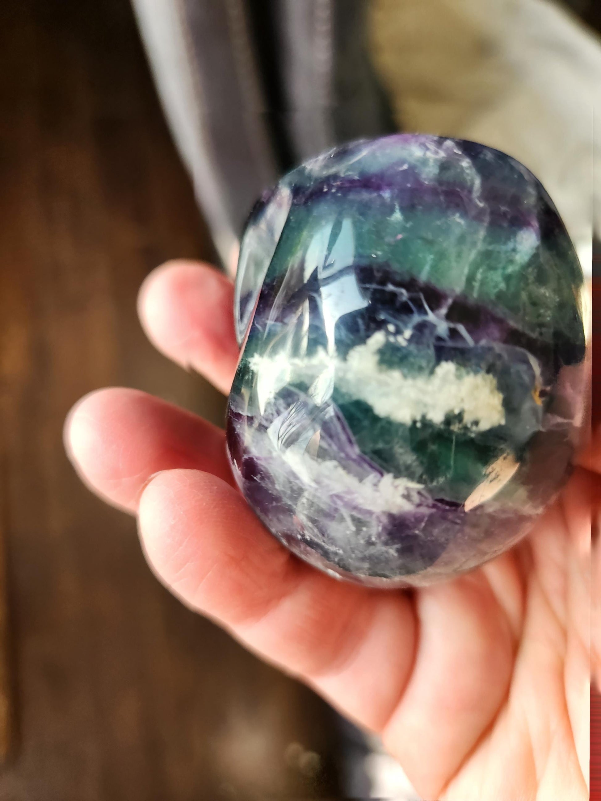 AAA Green & Purple Fluorite Crystal Skull