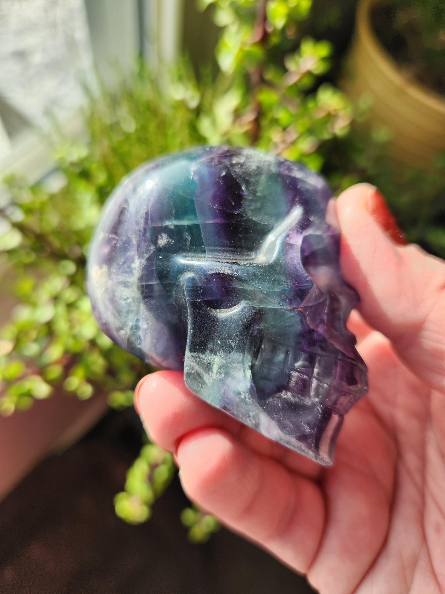 AAA Green & Purple Fluorite Crystal Skull
