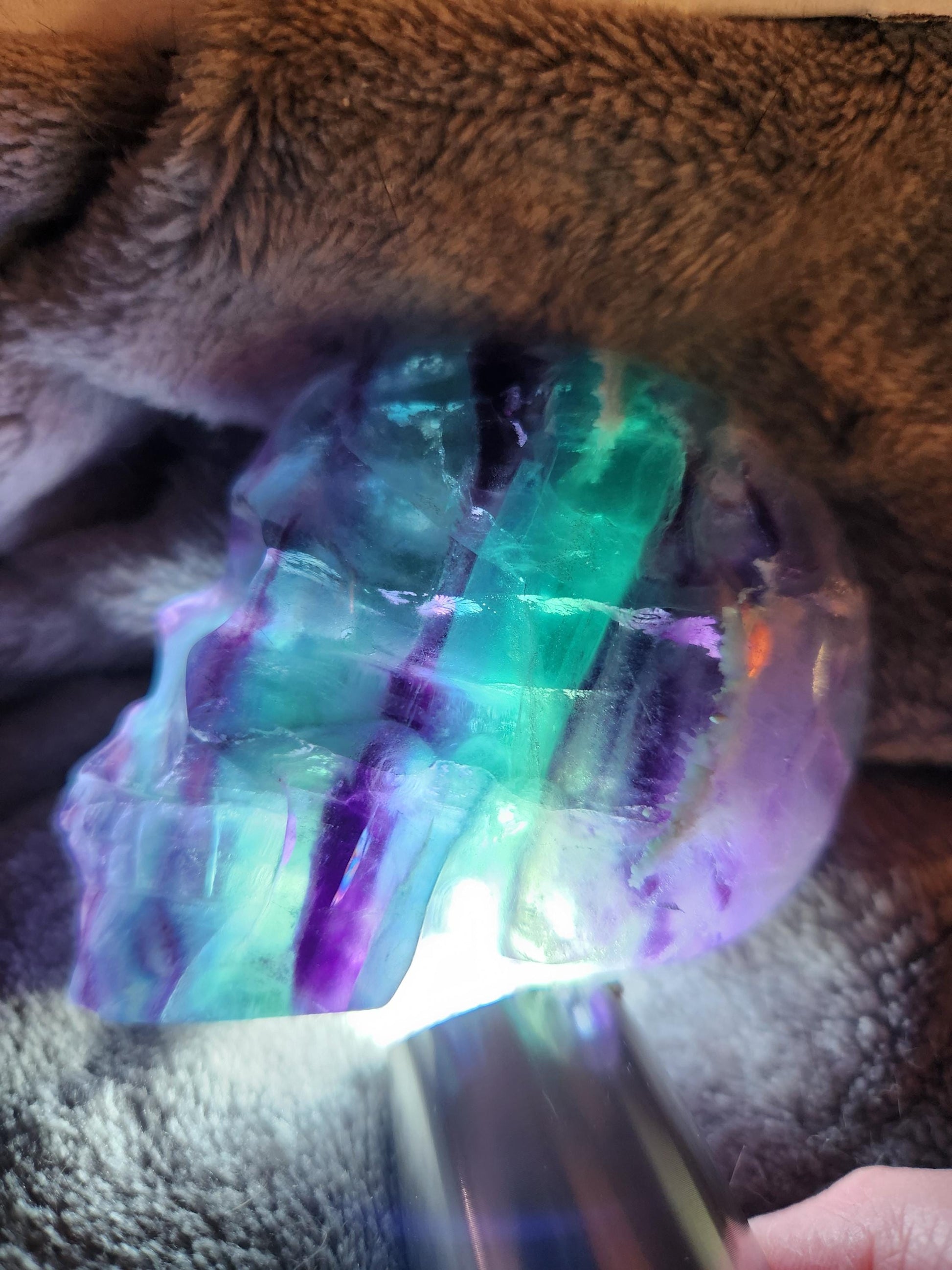 AAA Green & Purple Fluorite Crystal Skull