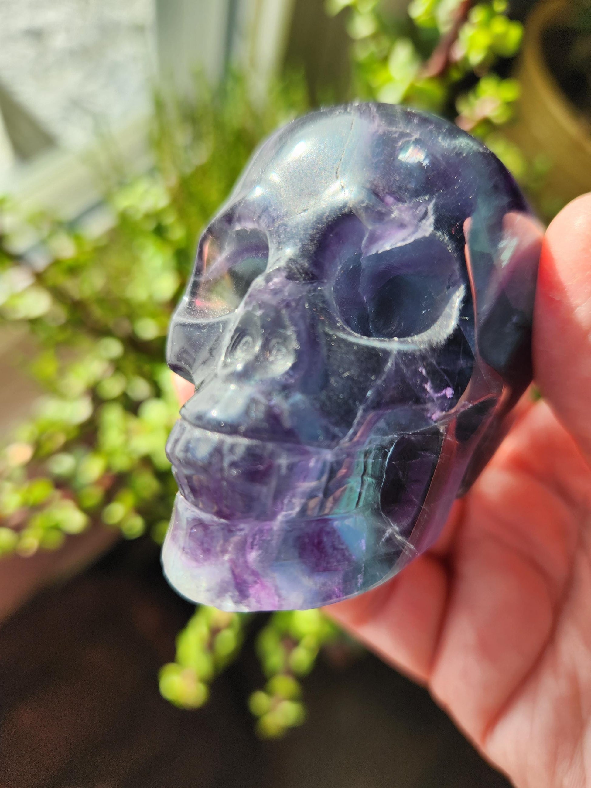 AAA Green & Purple Fluorite Crystal Skull