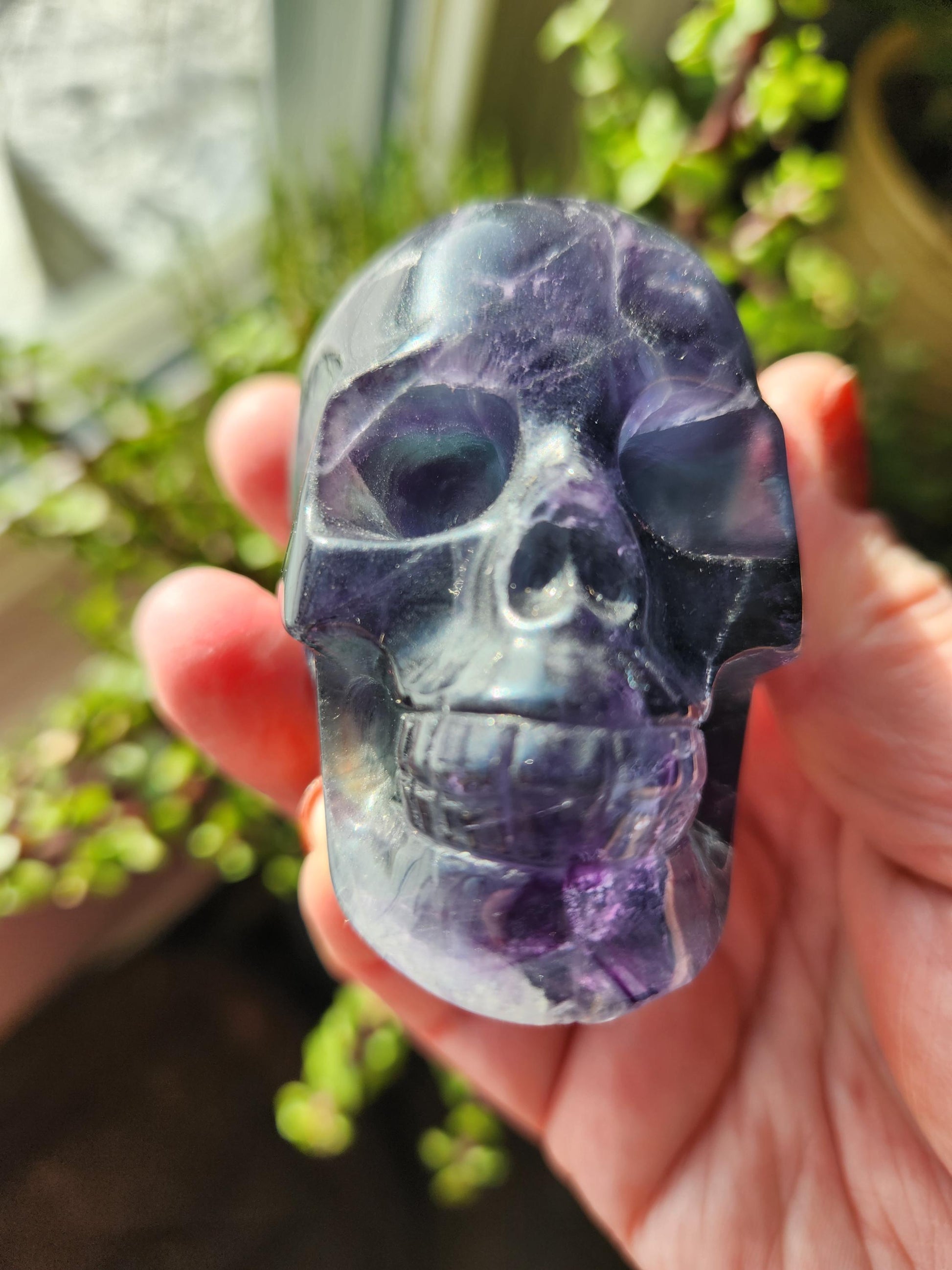 AAA Green & Purple Fluorite Crystal Skull