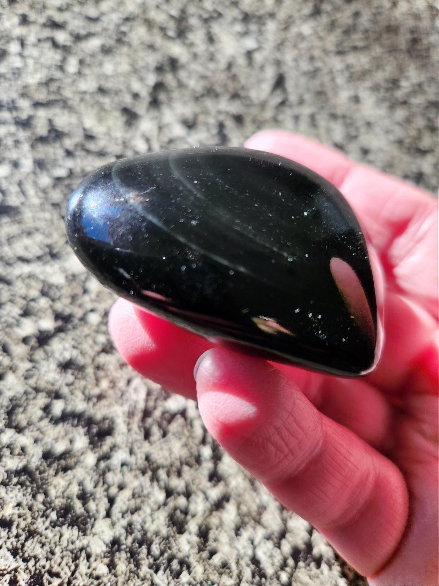 Rainbow Obsidian Crystal Thick Heart