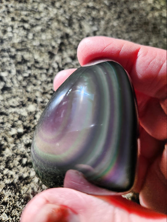 Rainbow Obsidian Crystal Thick Heart