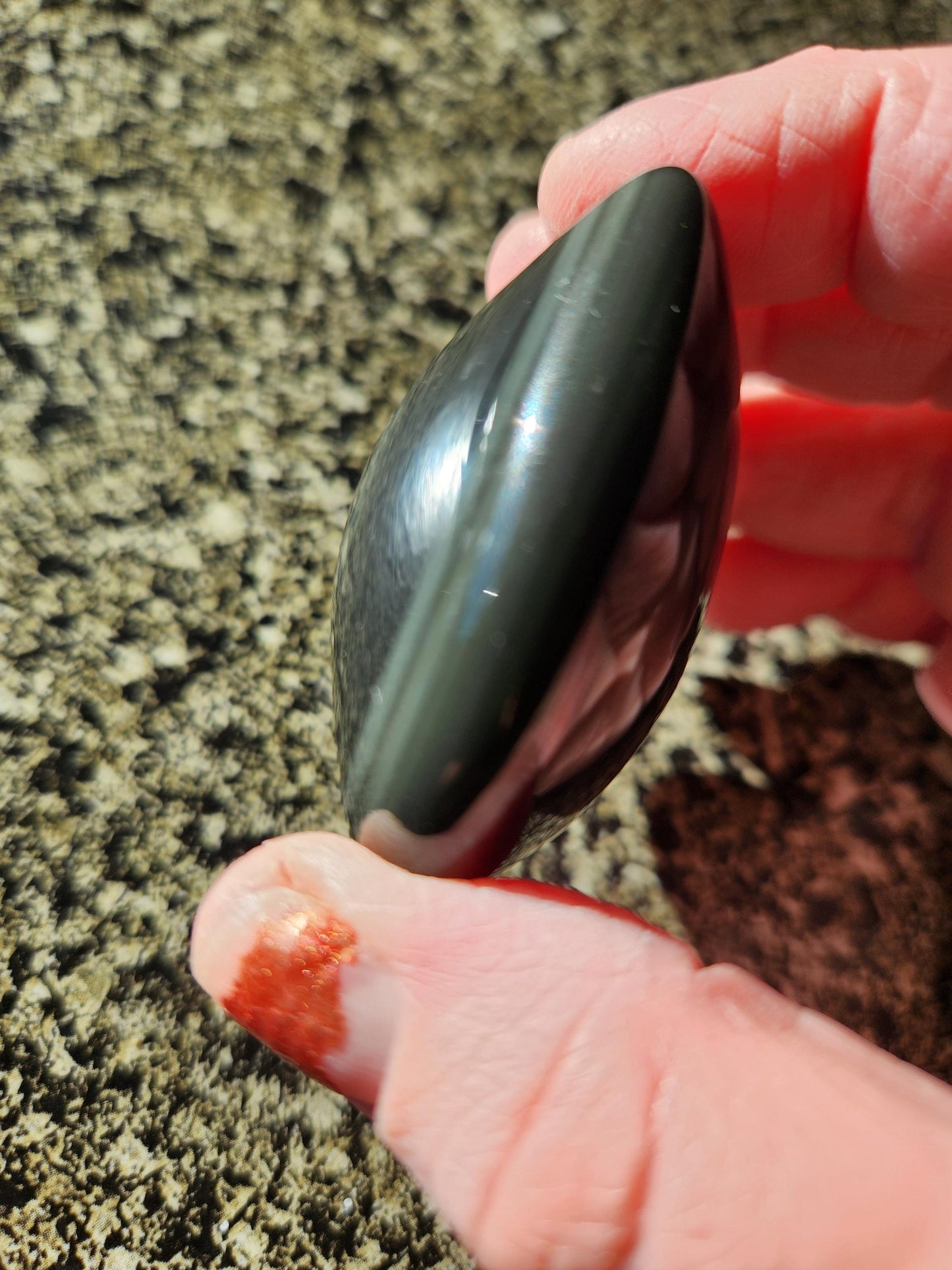 Rainbow Obsidian Crystal Thick Heart