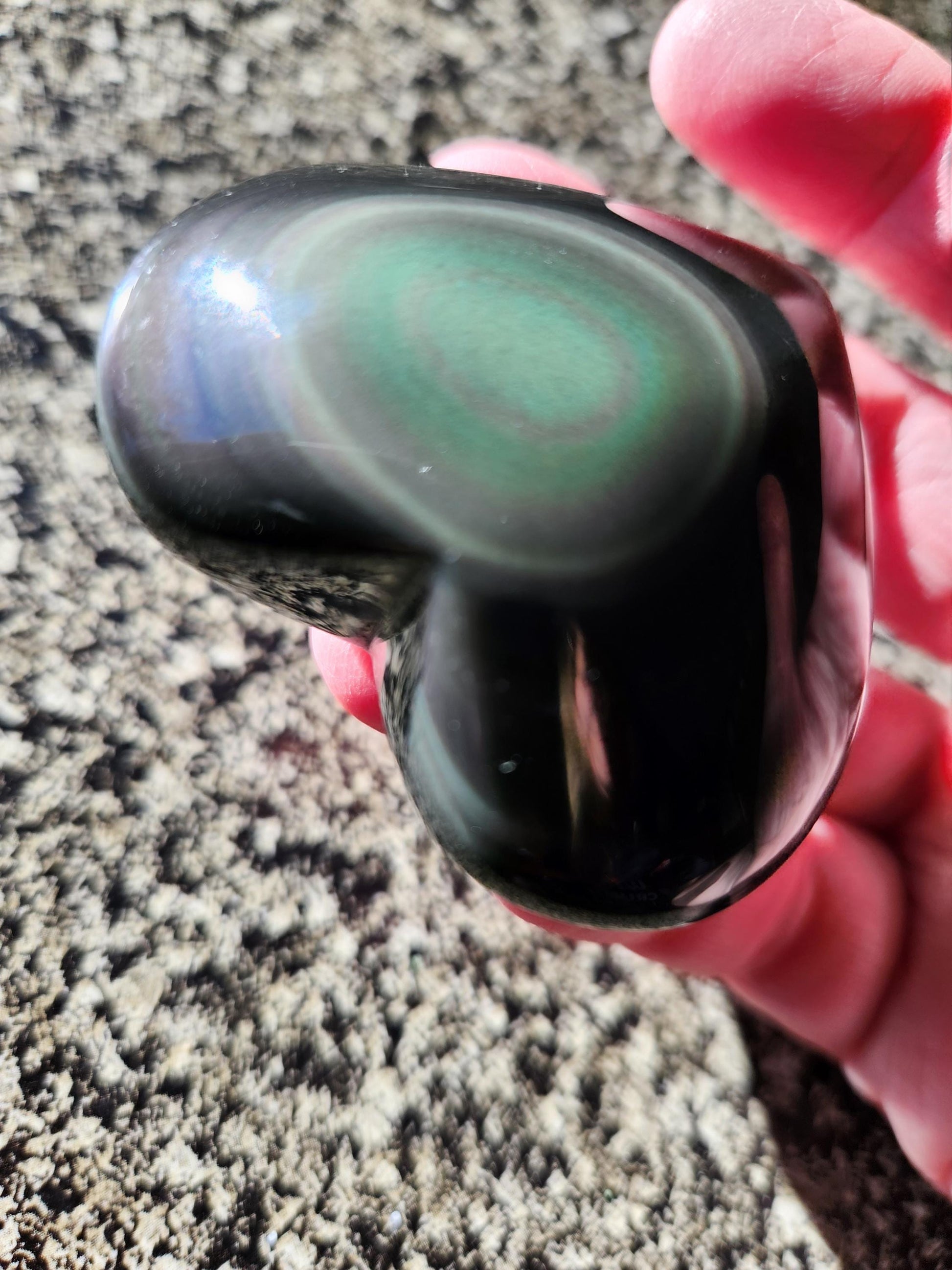 Rainbow Obsidian Crystal Thick Heart
