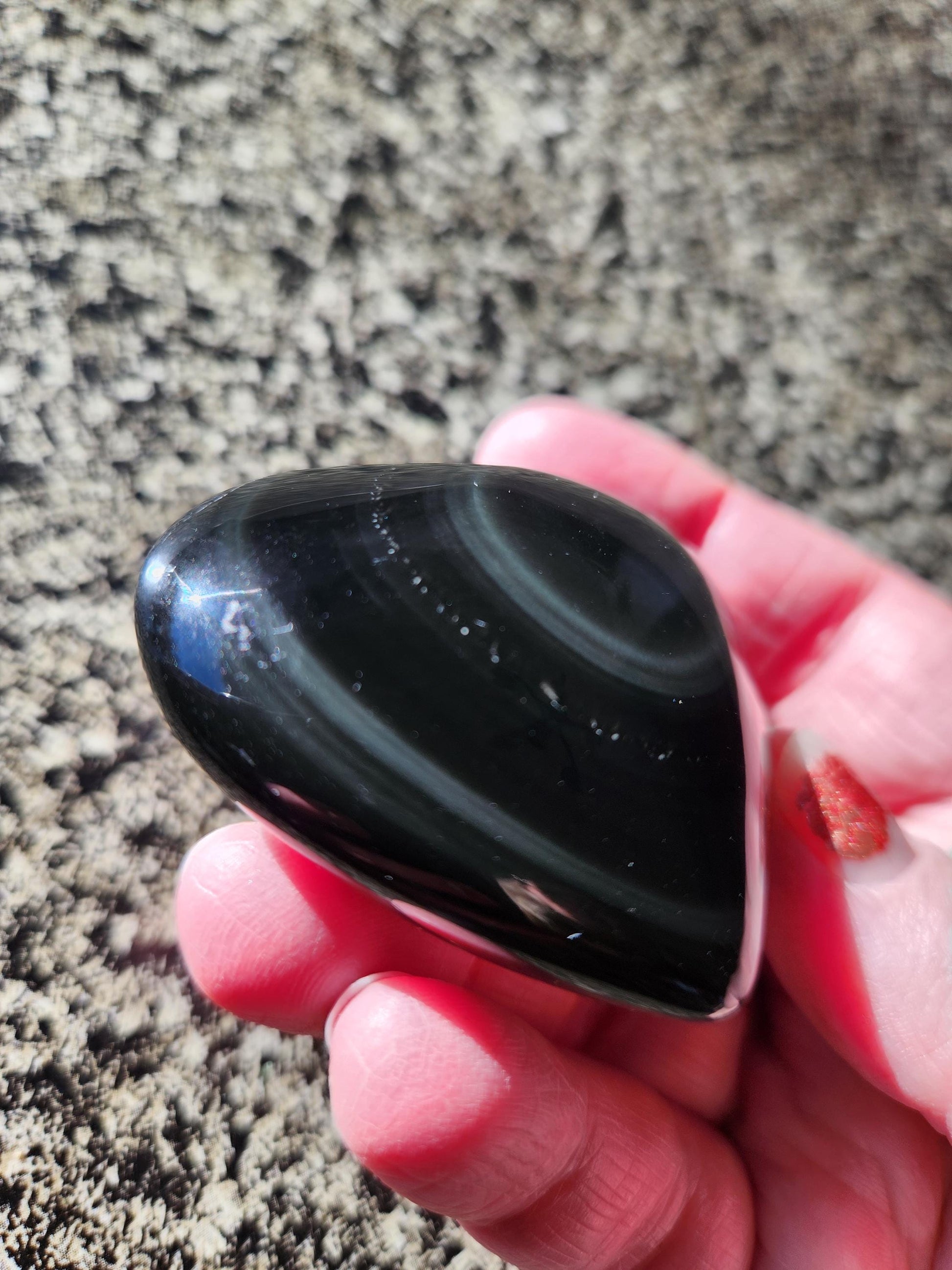 Rainbow Obsidian Crystal Thick Heart