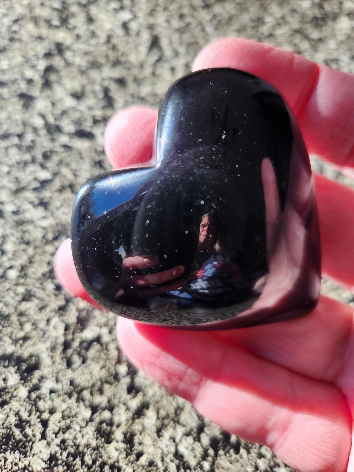 Rainbow Obsidian Crystal Thick Heart