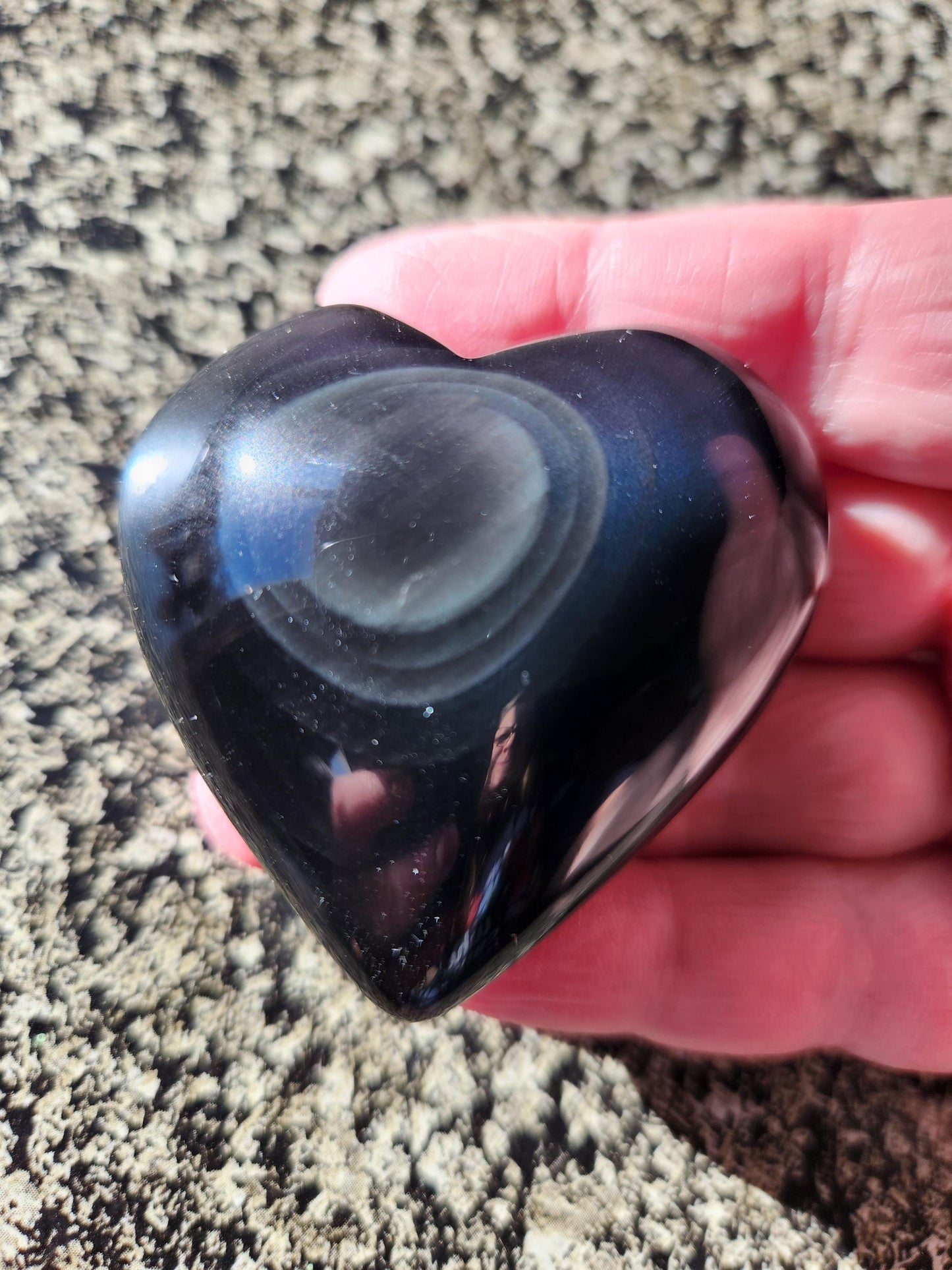 Rainbow Obsidian Crystal Thick Heart