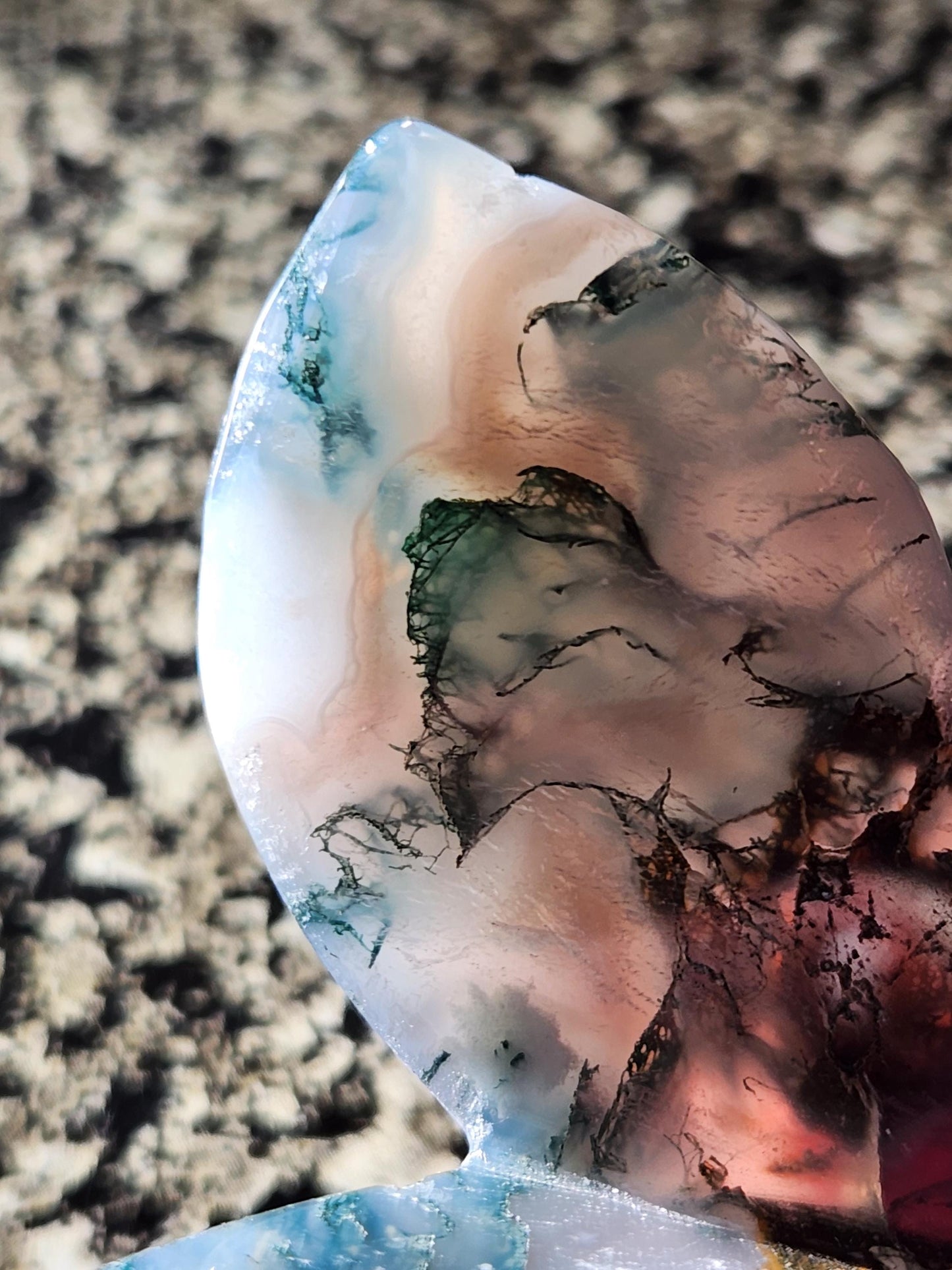 Moss Agate Carved Crystal Butterfly Self-Standing