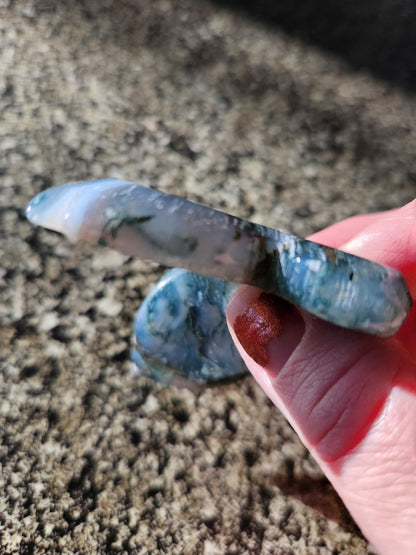 Moss Agate Carved Crystal Butterfly Self-Standing