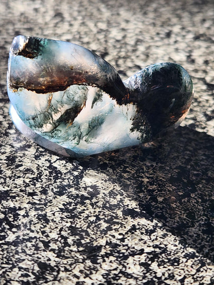 Moss Agate Carved Crystal Butterfly Self-Standing