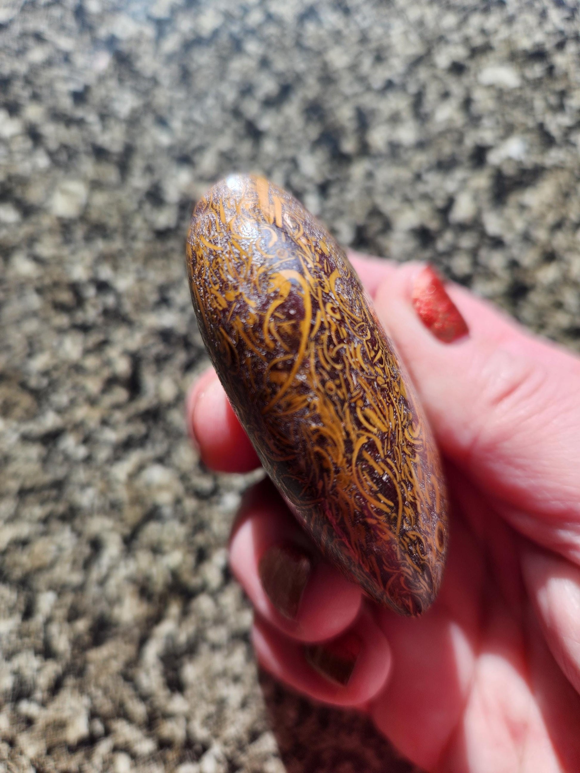 Polished Sanskrit Jasper Crystal Heart: Rare