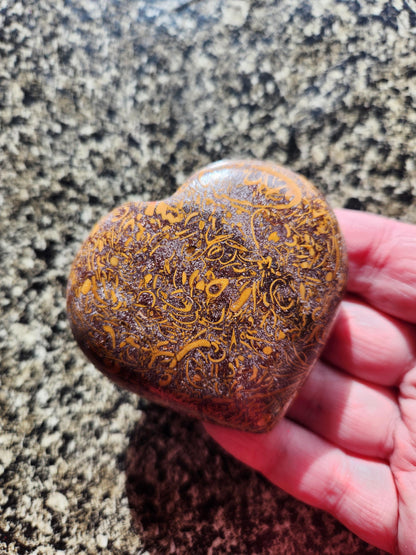 Polished Sanskrit Jasper Crystal Heart: Rare