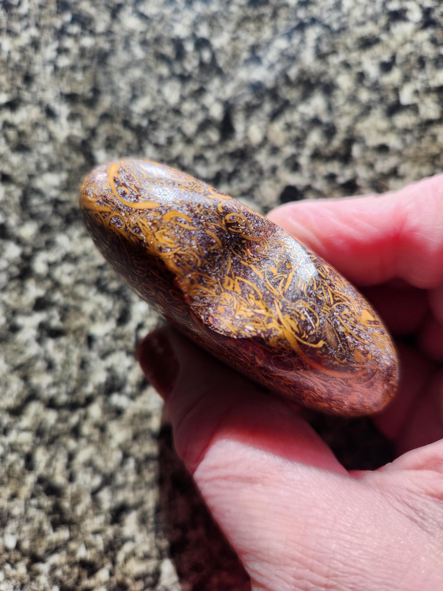 Polished Sanskrit Jasper Crystal Heart: Rare