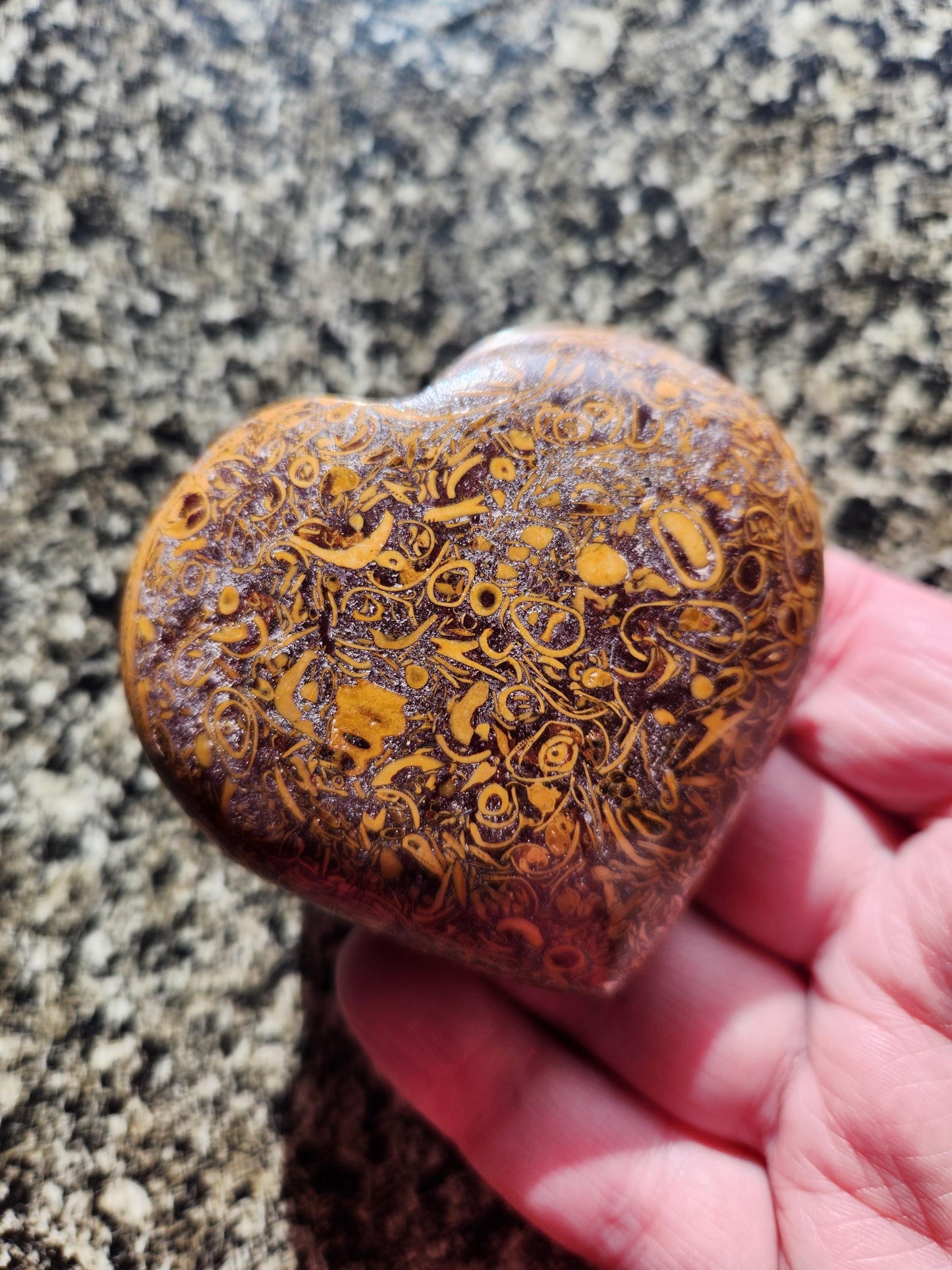 Polished Sanskrit Jasper Crystal Heart: Rare