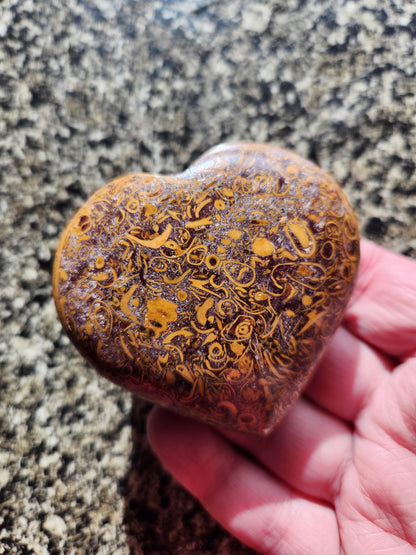 Polished Sanskrit Jasper Crystal Heart: Rare