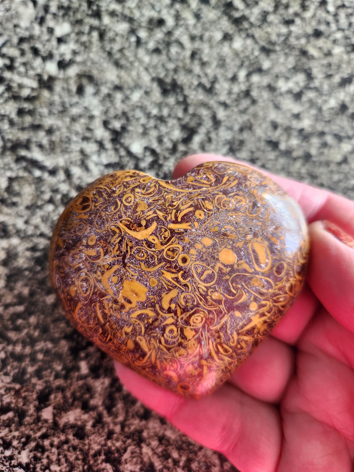Polished Sanskrit Jasper Crystal Heart: Rare