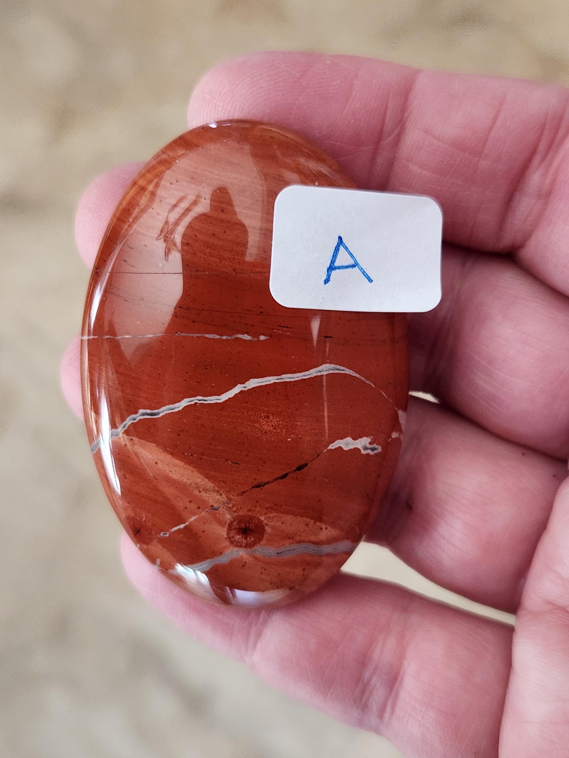 AAA Red Jasper Crystal Palm, One