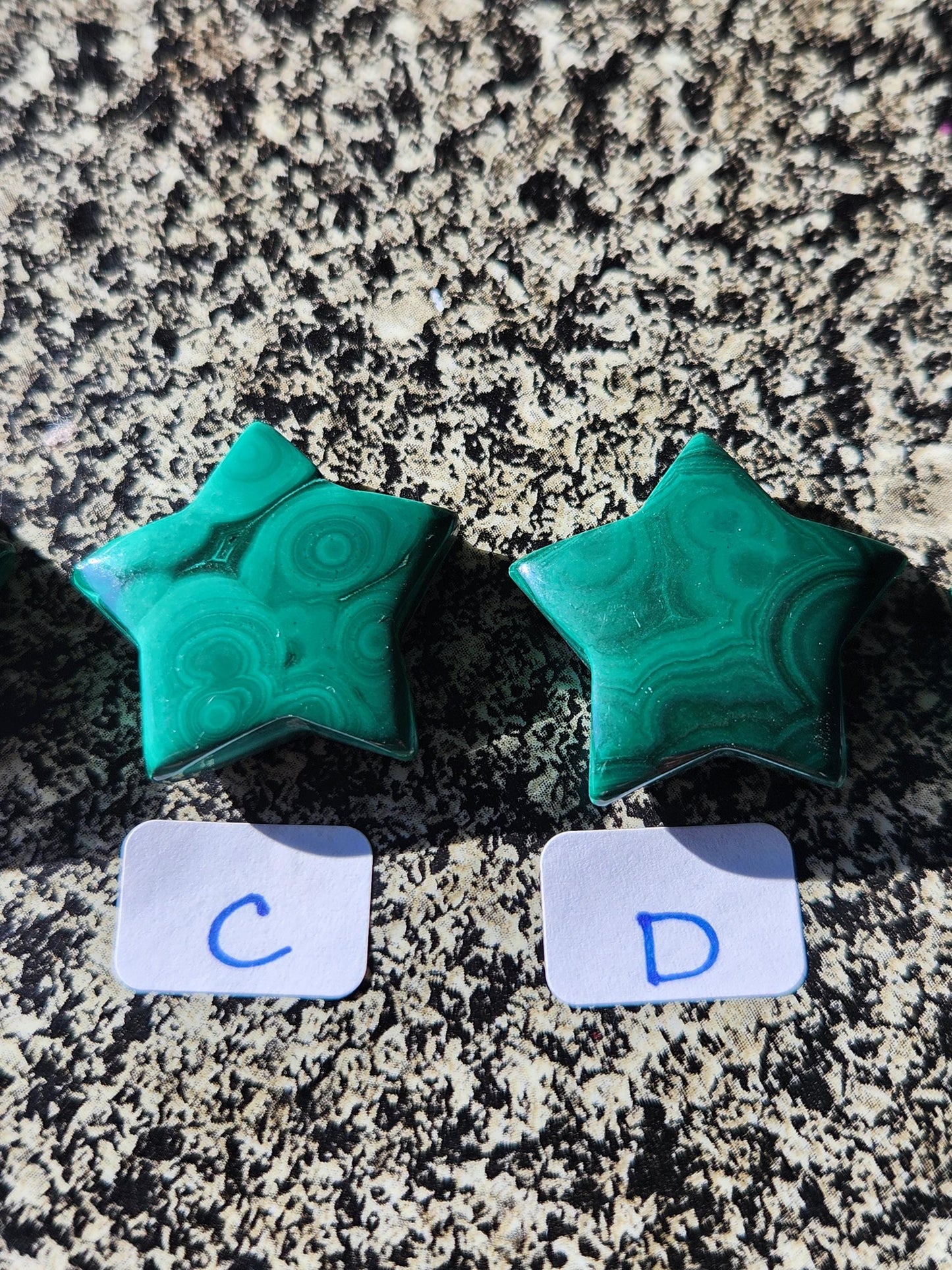 AAA Malachite Crystal Small Star, High Polish Pocket Stone, One