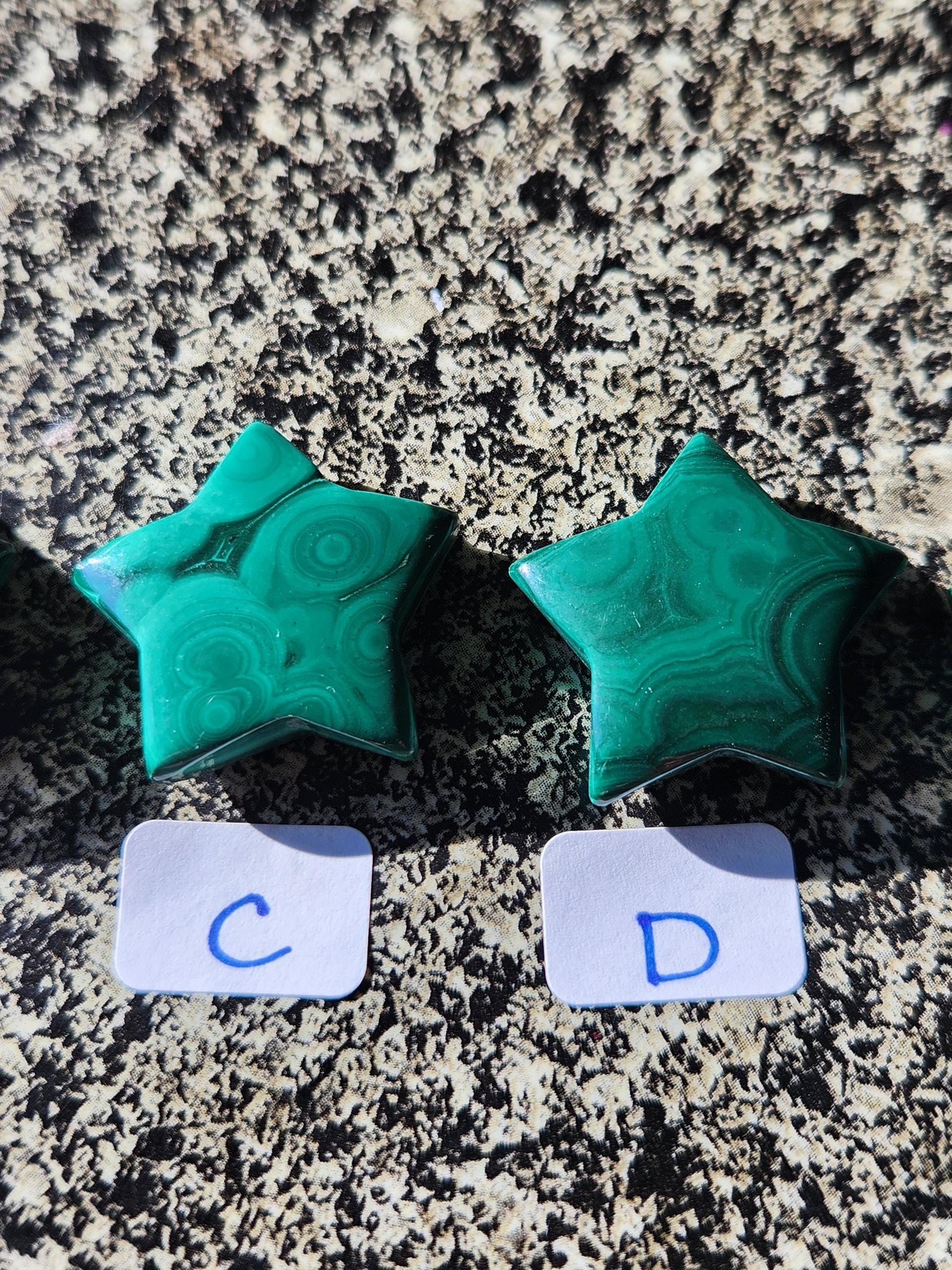 AAA Malachite Crystal Small Star, High Polish Pocket Stone, One