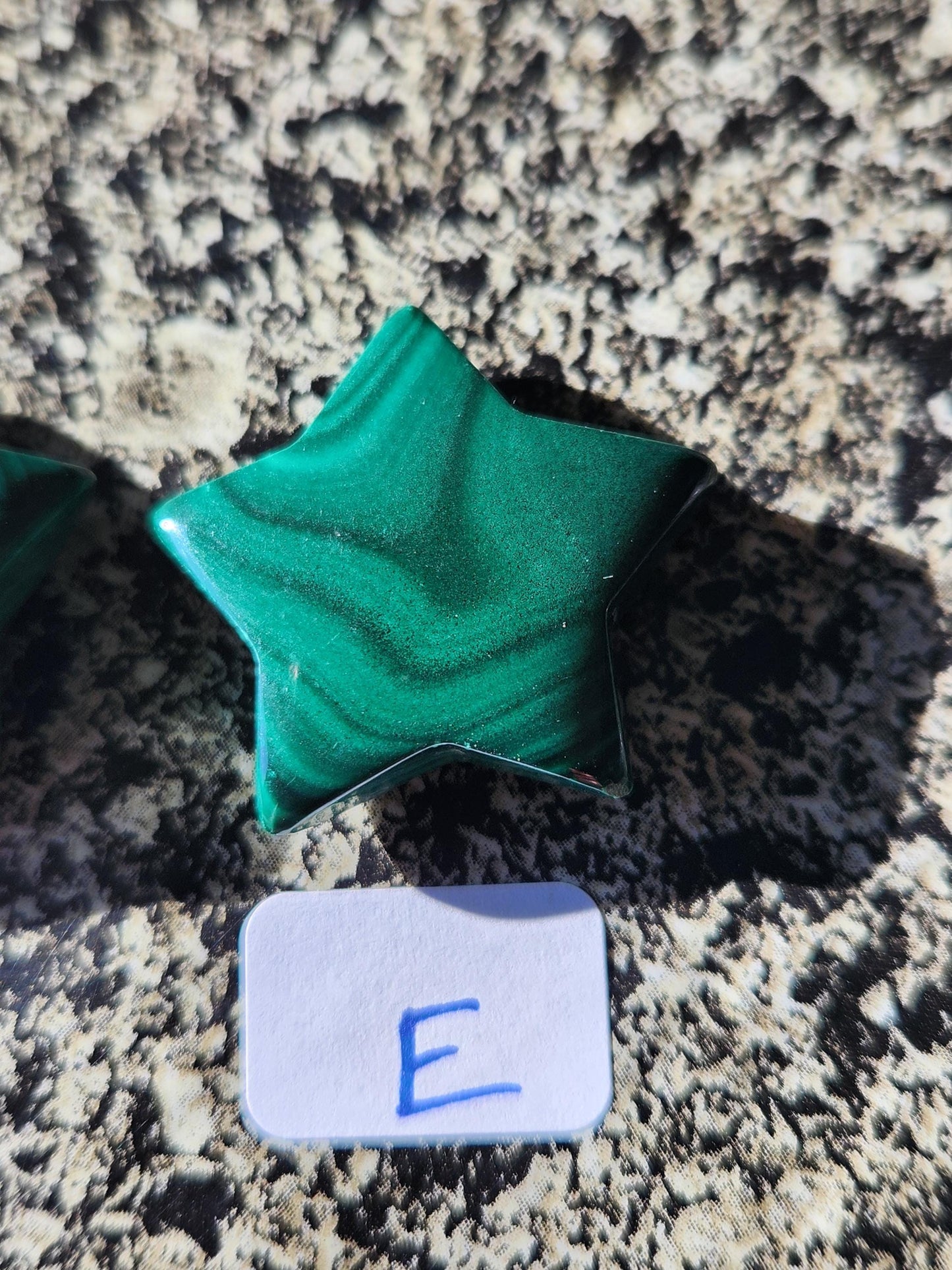 AAA Malachite Crystal Small Star, High Polish Pocket Stone, One