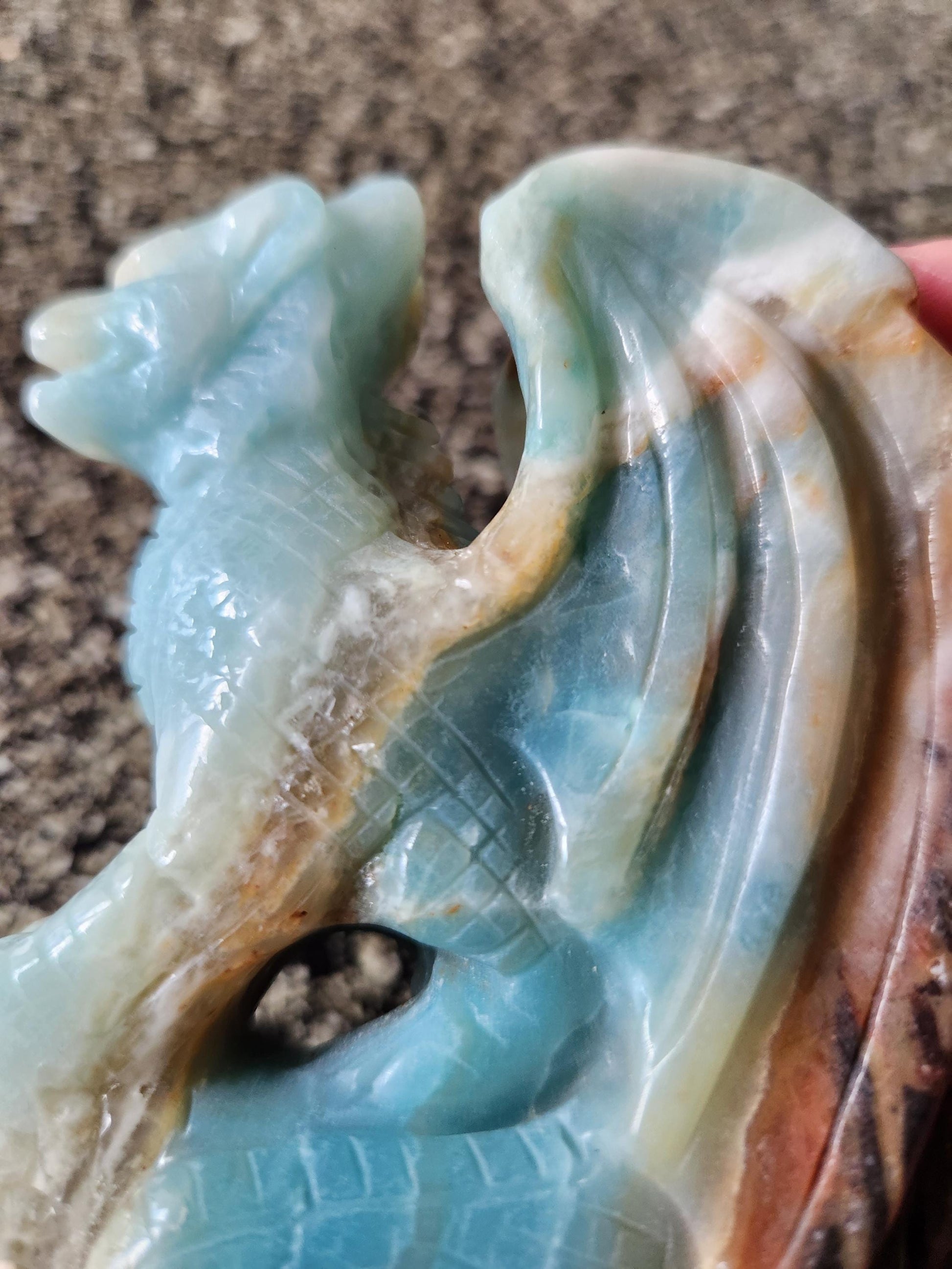 AAA Blue Aragonite Unique Crystal Dragon: Full Body, DnD