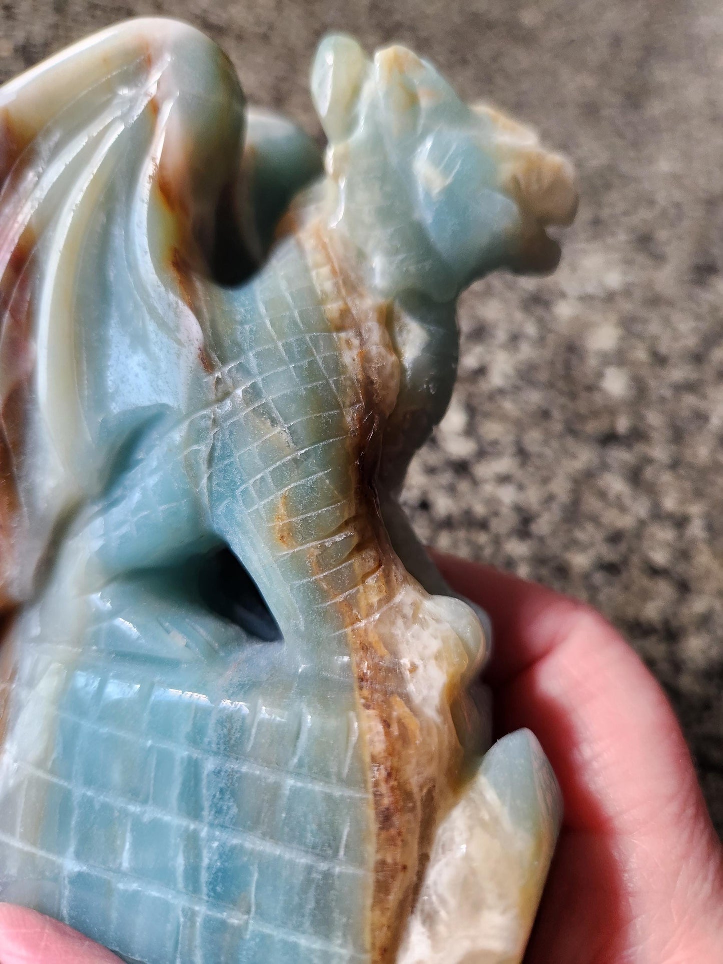 AAA Blue Aragonite Unique Crystal Dragon: Full Body, DnD