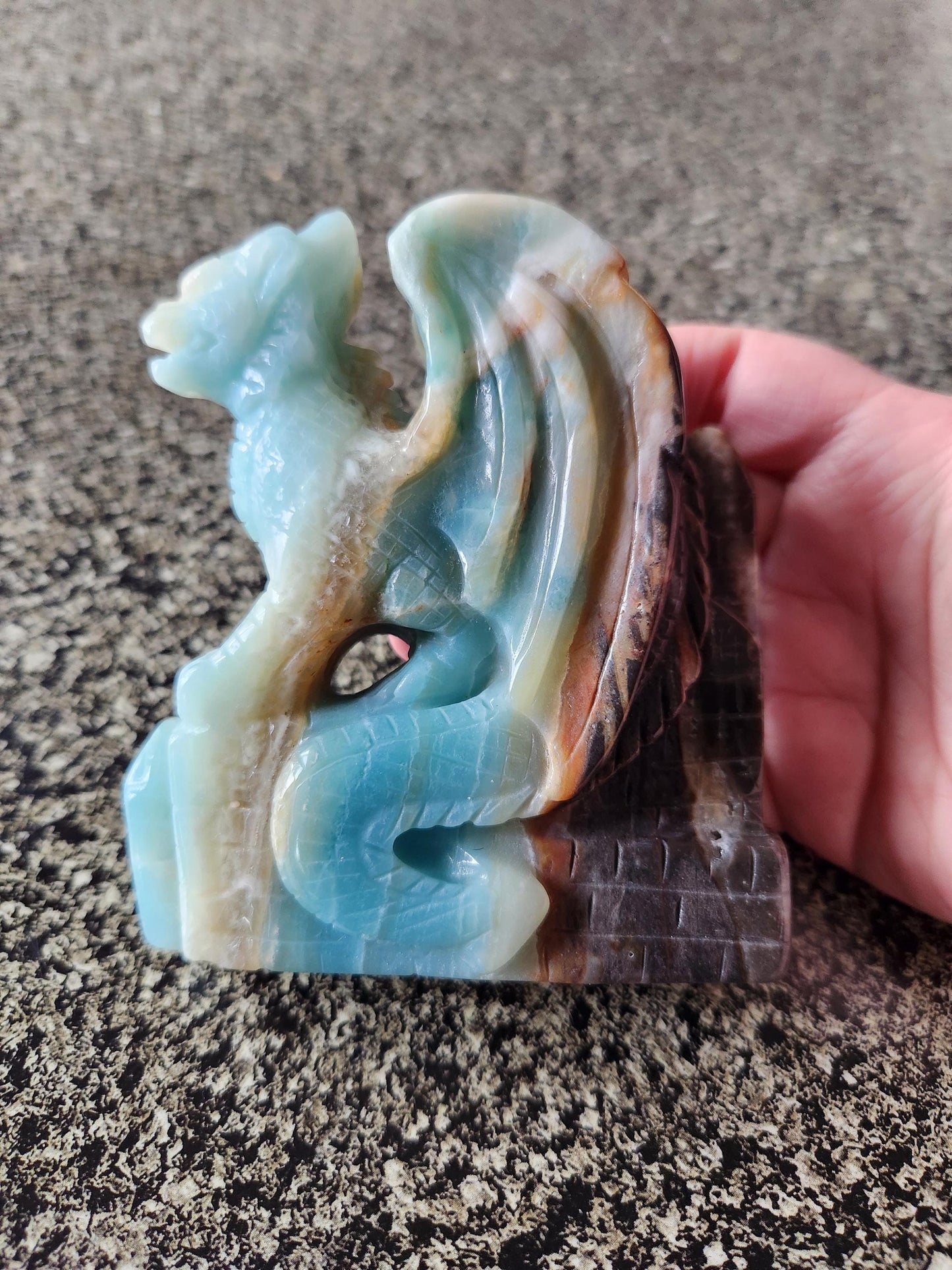 AAA Blue Aragonite Unique Crystal Dragon: Full Body, DnD