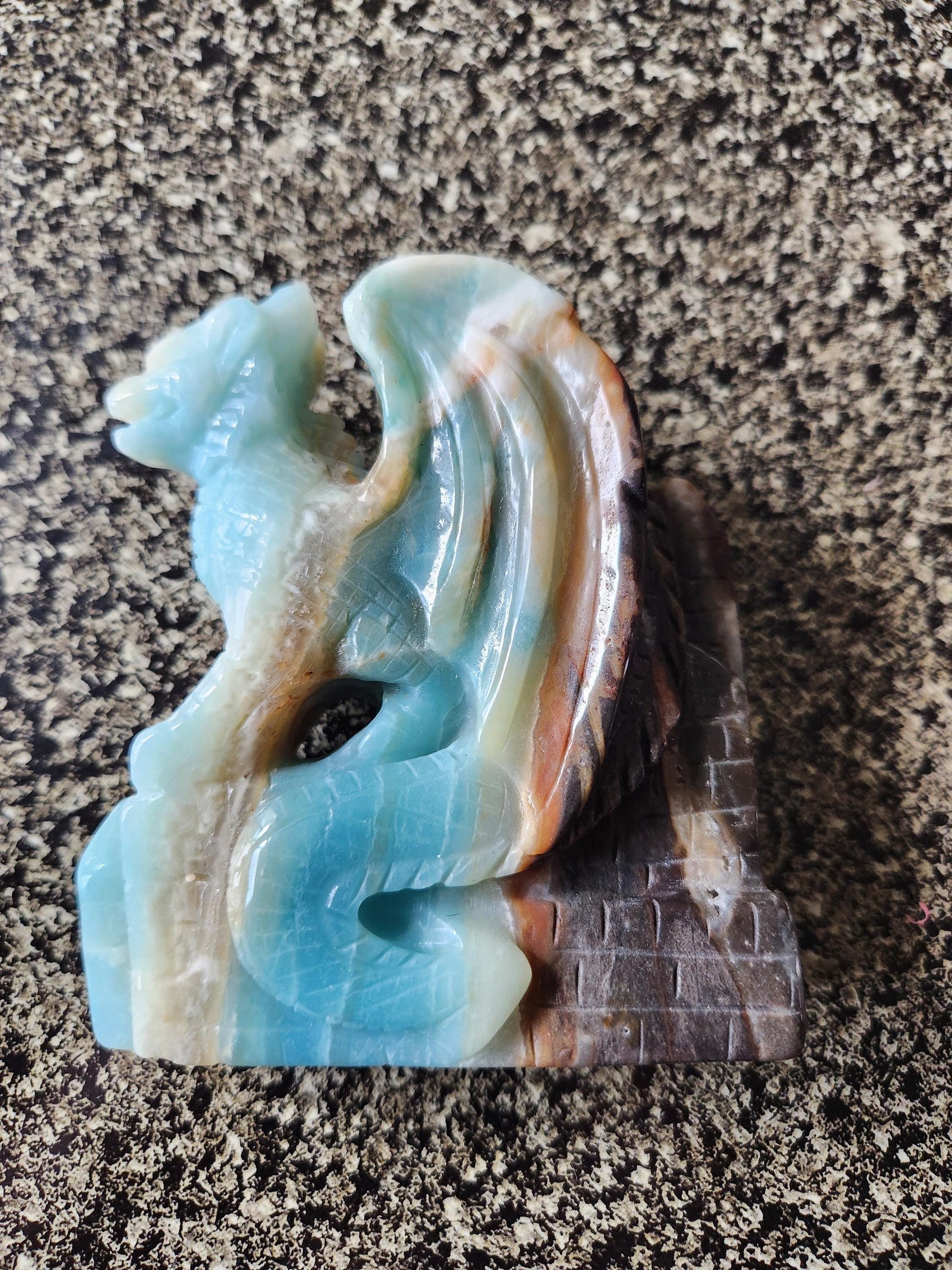 AAA Blue Aragonite Unique Crystal Dragon: Full Body, DnD