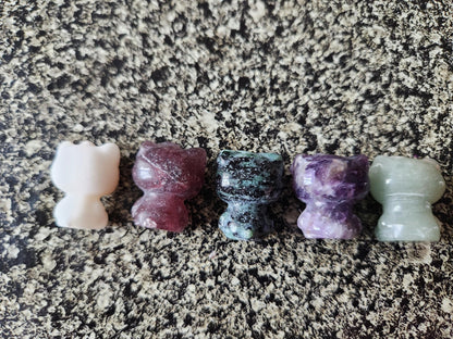 Carved Mini Hello Kitty Crystal Stone: Various Stone, One