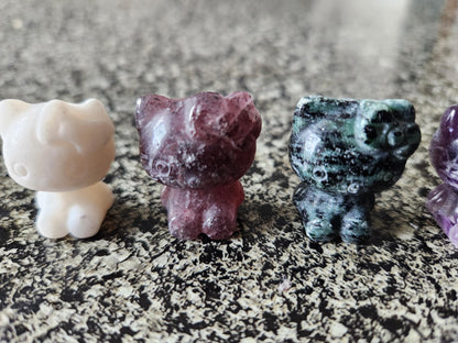 Carved Mini Hello Kitty Crystal Stone: Various Stone, One