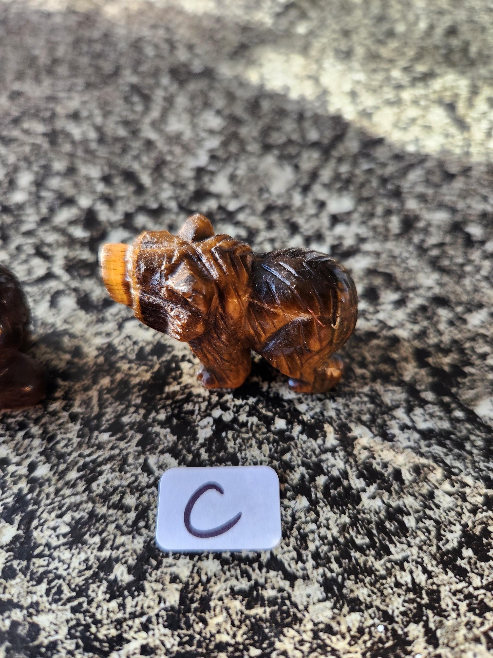 Carved Golden Tiger Eye Mini Bear, All Natural Crystal, One