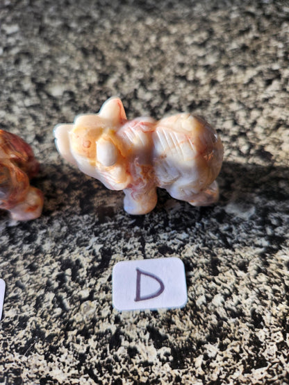 Carved Crazy Lace Agate Mini Bear, All Natural Crystal, One
