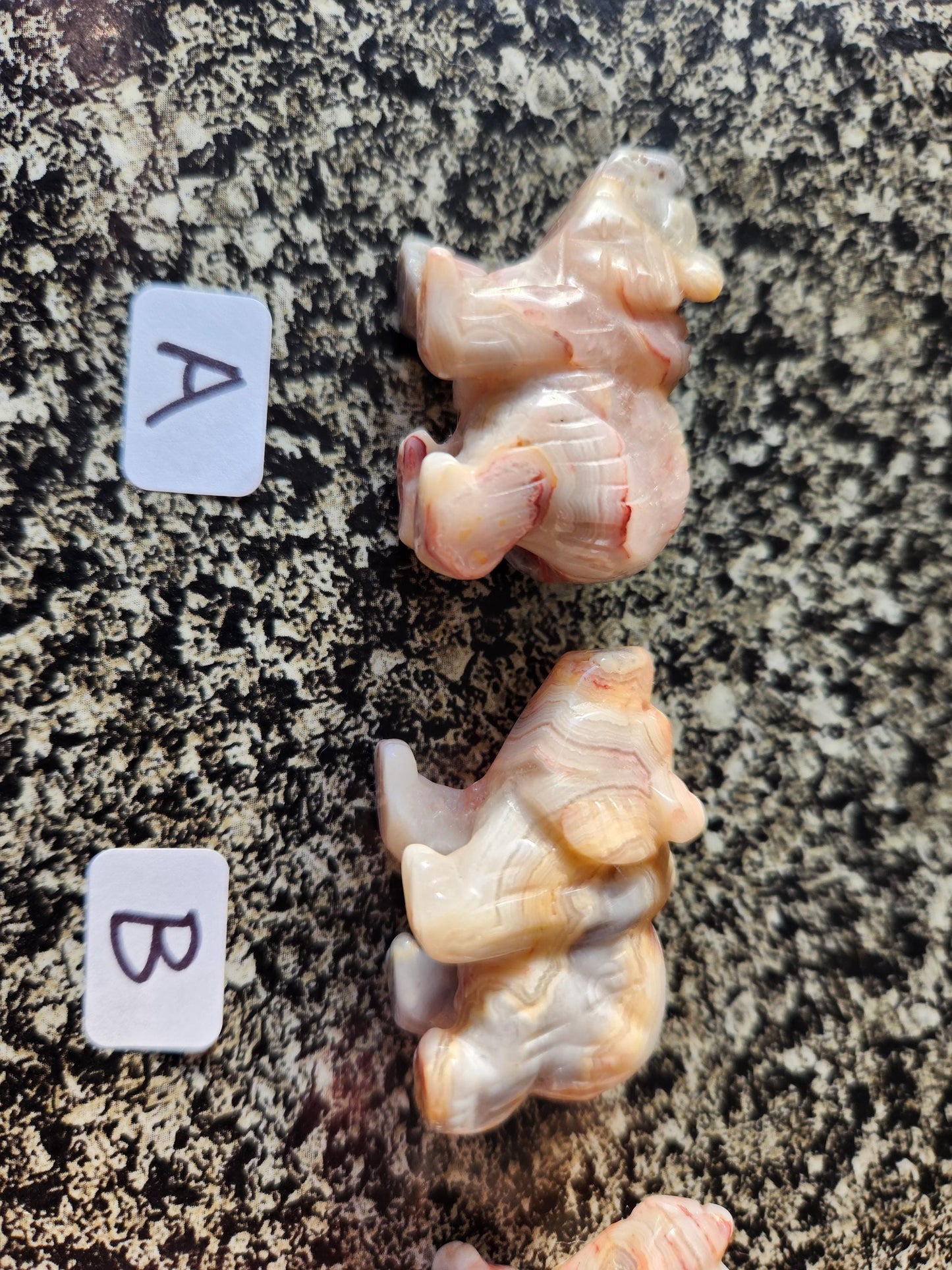 Carved Crazy Lace Agate Mini Bear, All Natural Crystal, One